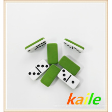Double 6 double-decker green plastic dominoes